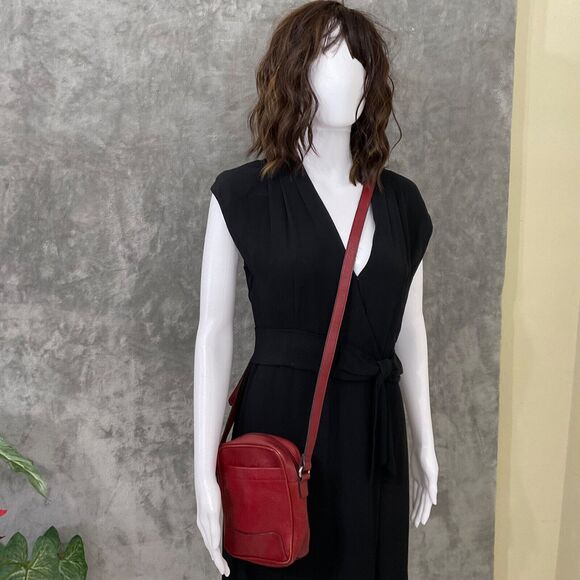 Wilsons Leather Handbags - WILSONS LEATHER Pelle Studio Red Leather Bag Crossbody Purse